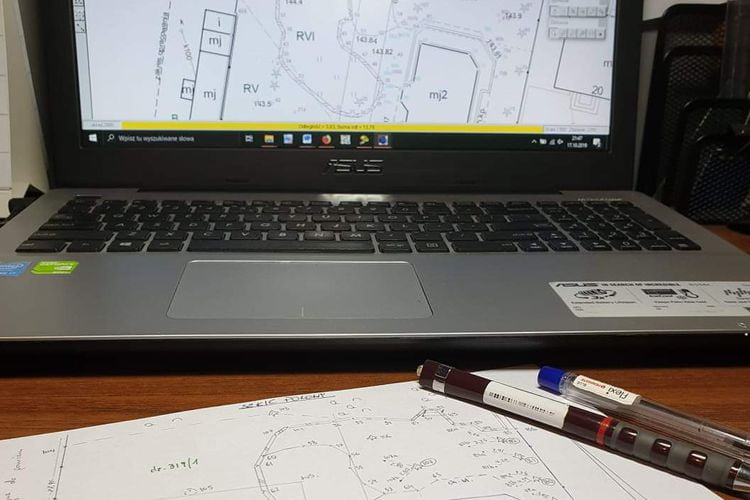 Prace kameralne, opracowanie dokumentacji geodezyjnej